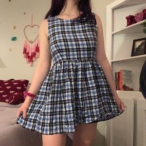 Forever 21 Black and Blue Plaid Summer Dress